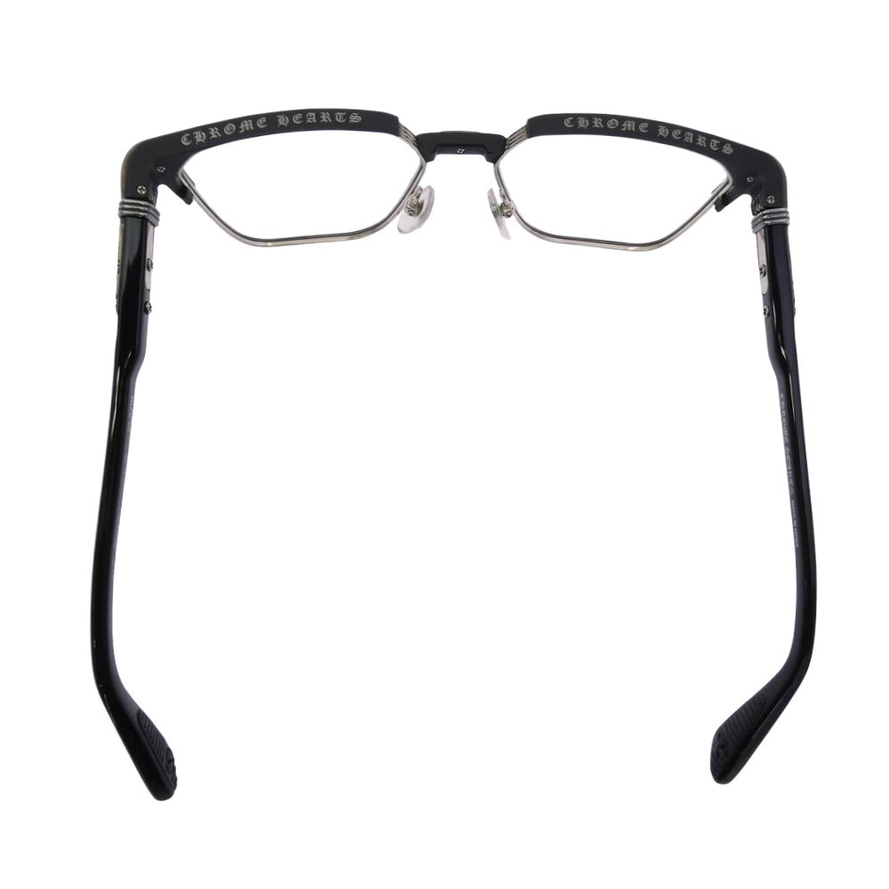 CHROME HEARTS クロムハーツ（原本無） 純正アイウェアケース付き BLAZIN CHクロステンプル 眼鏡 メガネ ブラック系 シルバー系 56□17-151【中古】