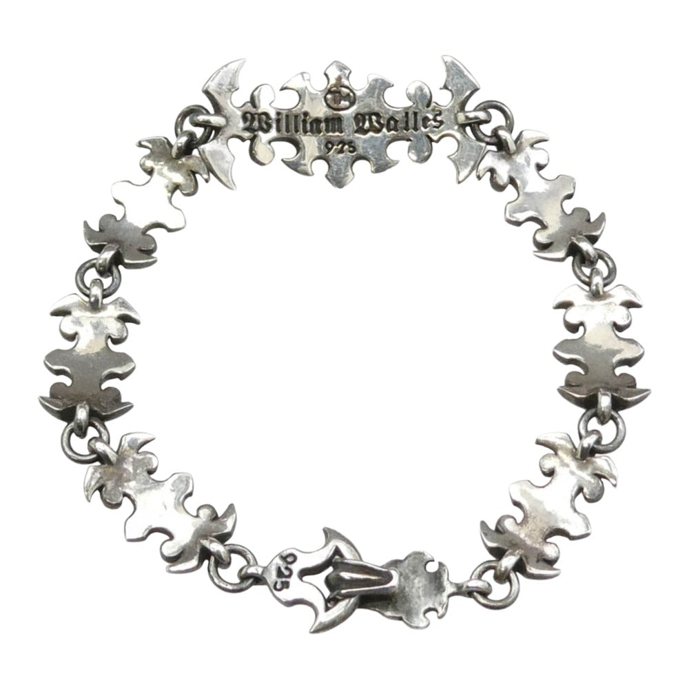 William Walles ウィリアムウォレス ストーン リンク ブレスレット シルバー系 レッド系【中古】