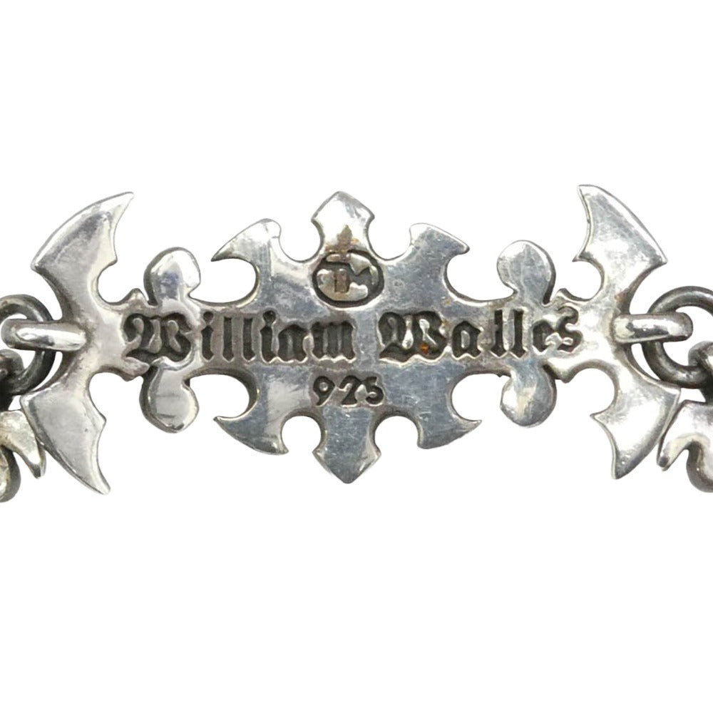 William Walles ウィリアムウォレス ストーン リンク ブレスレット シルバー系 レッド系【中古】