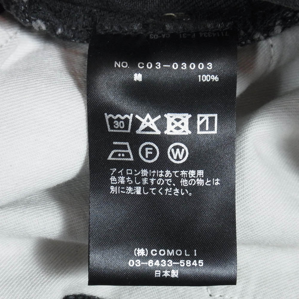 COMOLI コモリ 25AW C03-03003 5P ブラックデニムパンツ ブラック系 1【中古】