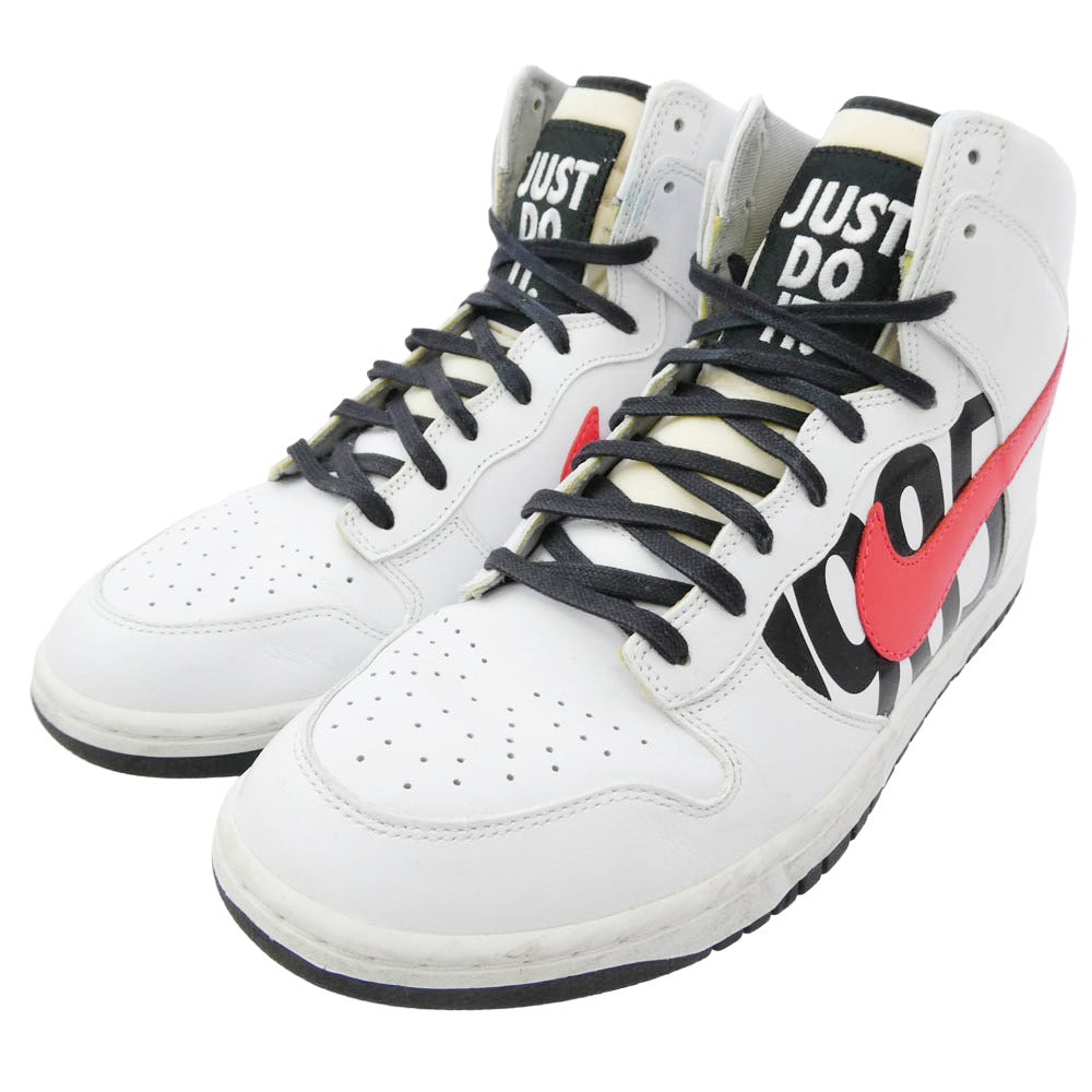 NIKE ナイキ 826668-160 x UNDEFEATED アンディフィーテッド Dunk Lux High White Infrared ダンク ラックス ハイ "ホワイトインフラレッド ハイカット スニーカー ホワイト系 28.5cm【中古】