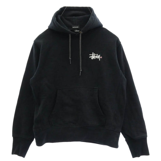 STUSSY ステューシー ストック ロゴ プリント プルオーバー スウェット パーカー ブラック系 サイズ表記無し【中古】