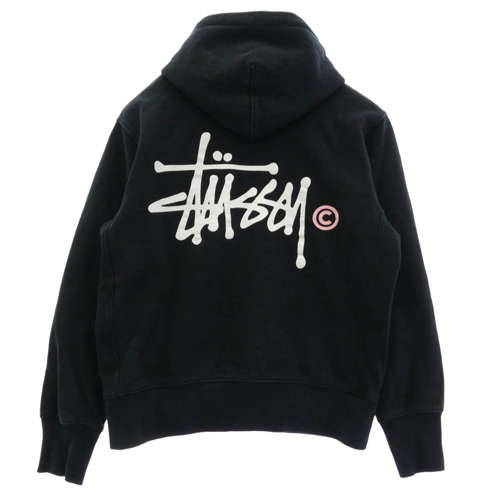 STUSSY ステューシー ストック ロゴ プリント プルオーバー スウェット パーカー ブラック系 サイズ表記無し【中古】