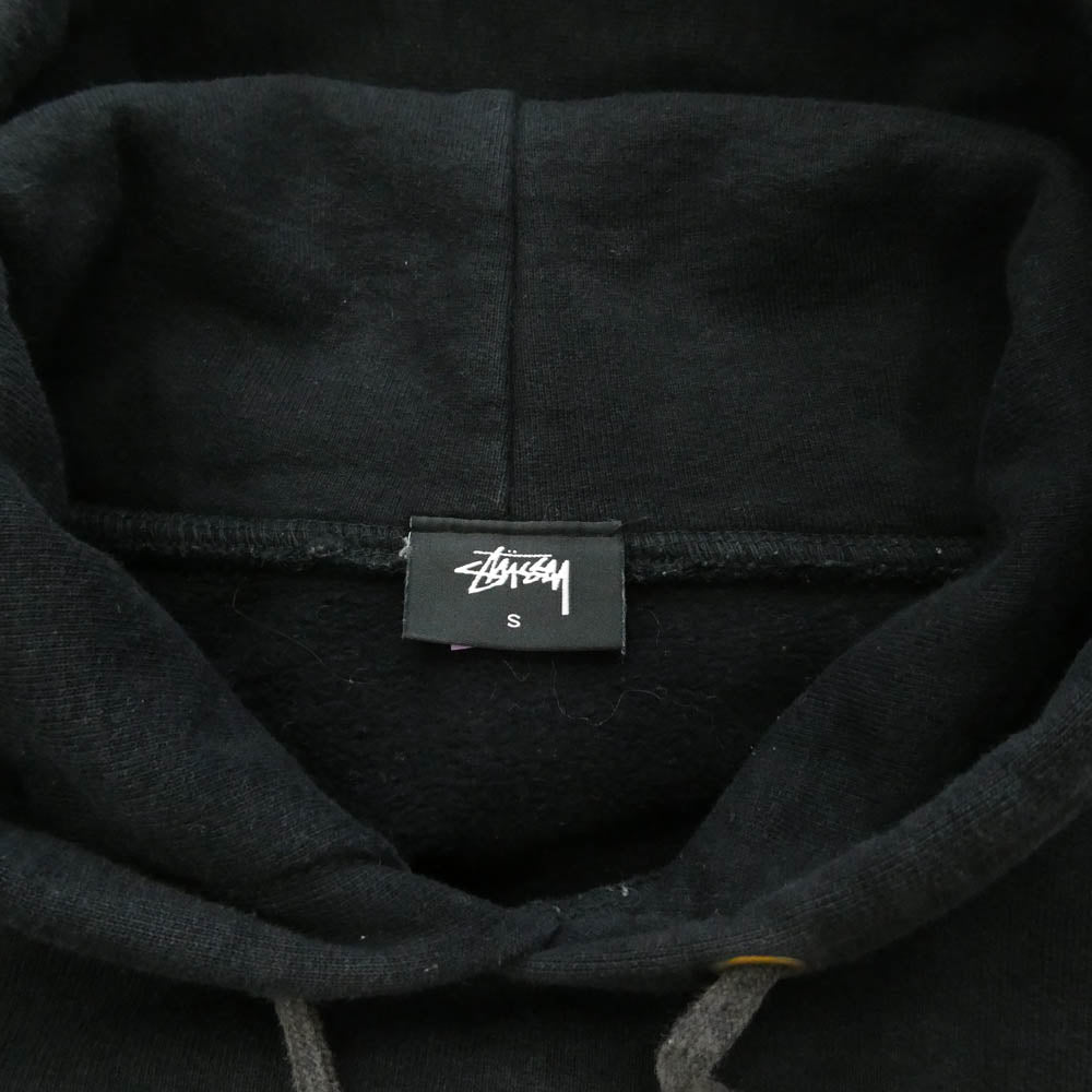 STUSSY ステューシー ストック ロゴ プリント プルオーバー スウェット パーカー ブラック系 サイズ表記無し【中古】