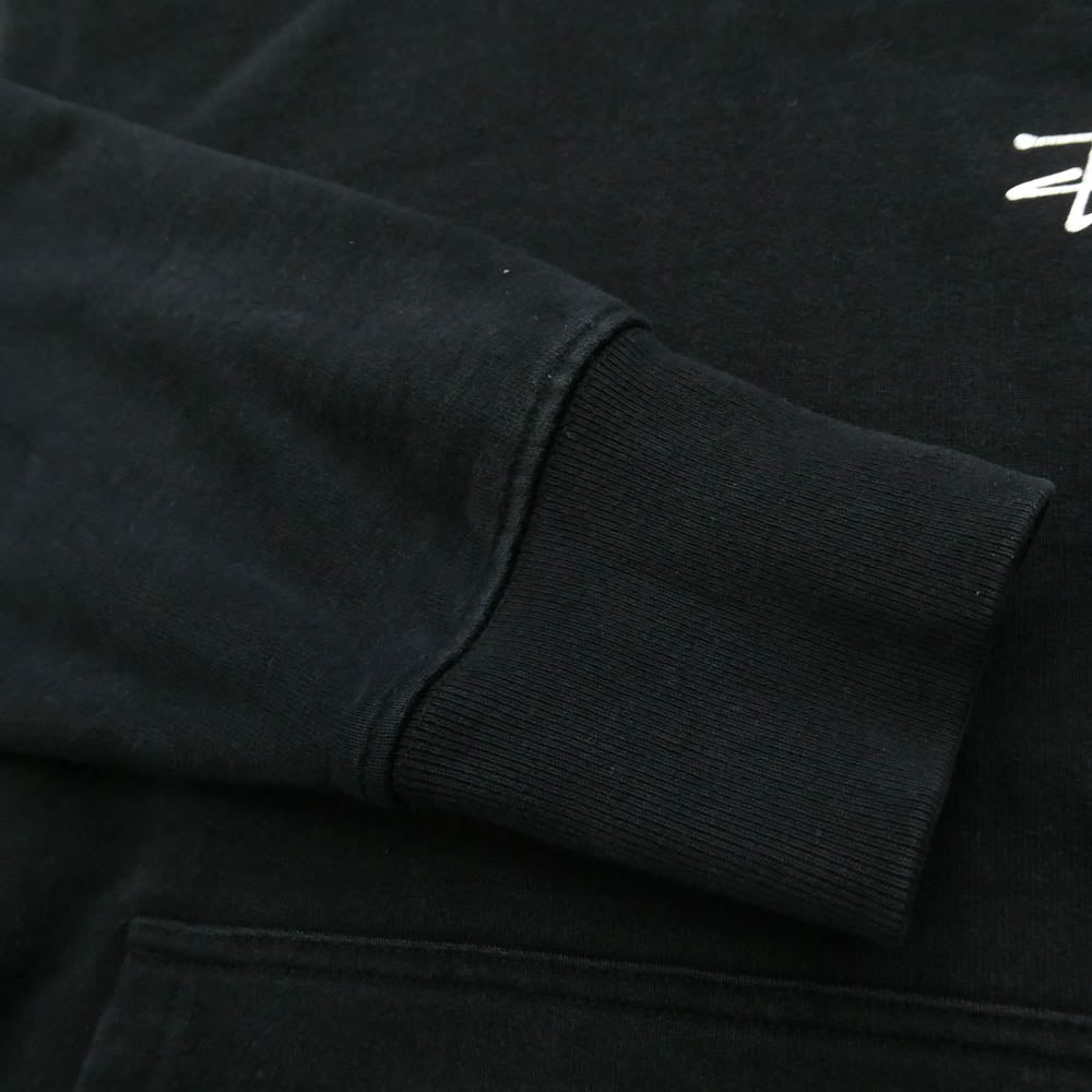 STUSSY ステューシー ストック ロゴ プリント プルオーバー スウェット パーカー ブラック系 サイズ表記無し【中古】