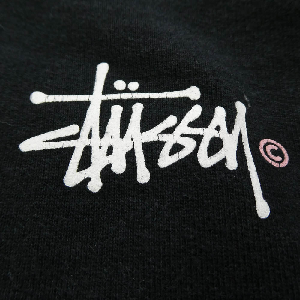 STUSSY ステューシー ストック ロゴ プリント プルオーバー スウェット パーカー ブラック系 サイズ表記無し【中古】