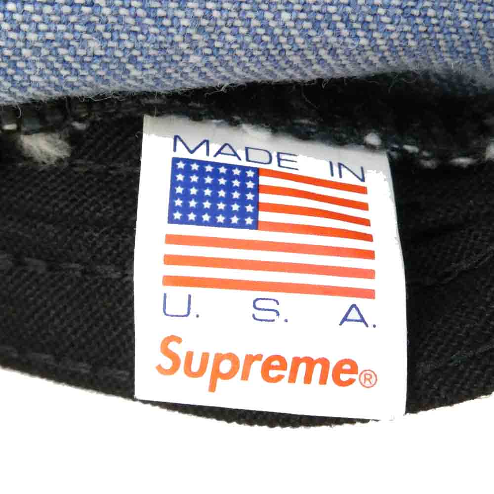 Supreme シュプリーム 21AW Washed Chino Twill Camp Cap ウォッシュ チノツイル キャンプ キャップ ライトブルー系【美品】【中古】