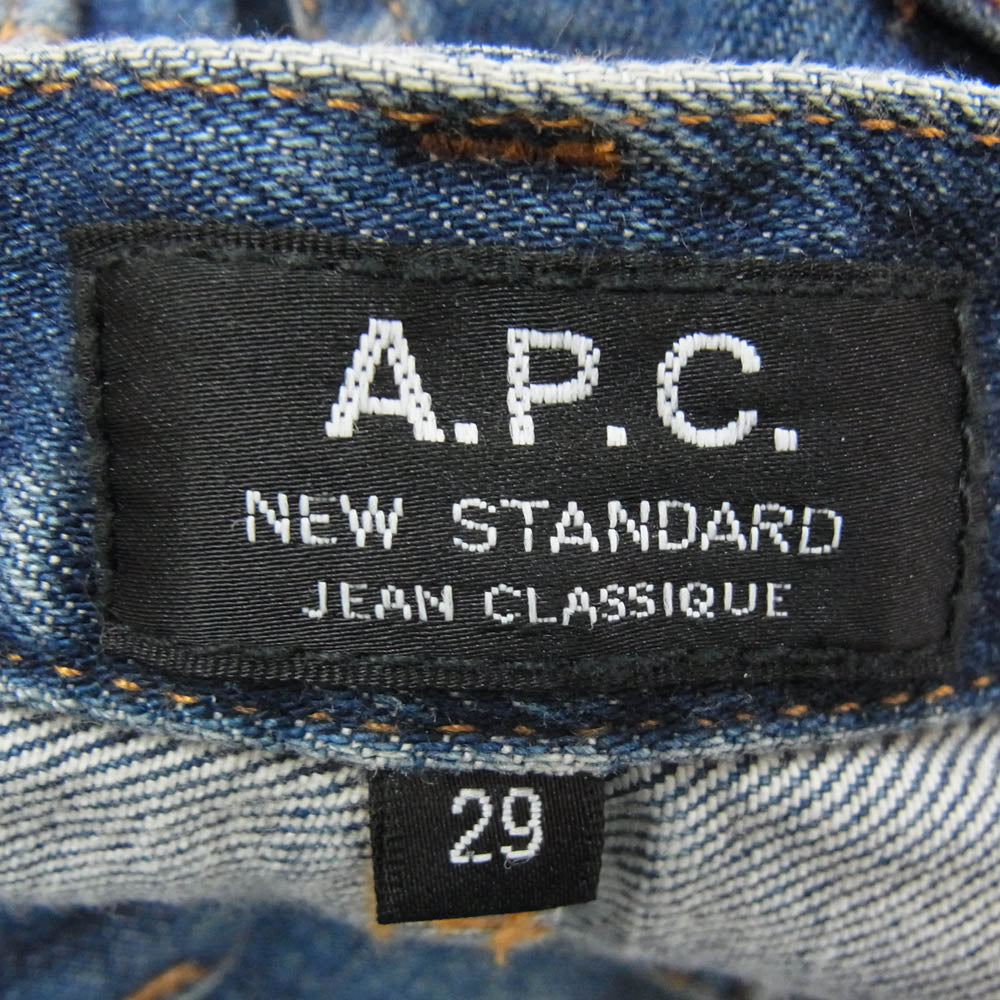 A.P.C. アーペーセー 219 petit new standard ボタンフライ デニム パンツ インディゴブルー系 W29【中古】