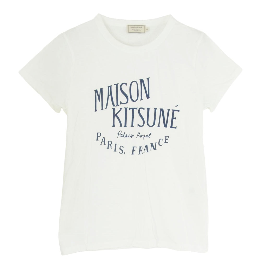 MAISON KITSUNE メゾンキツネ AW00100AT150 ロゴ メッセージ 半袖 Tシャツ ホワイト系 M【中古】