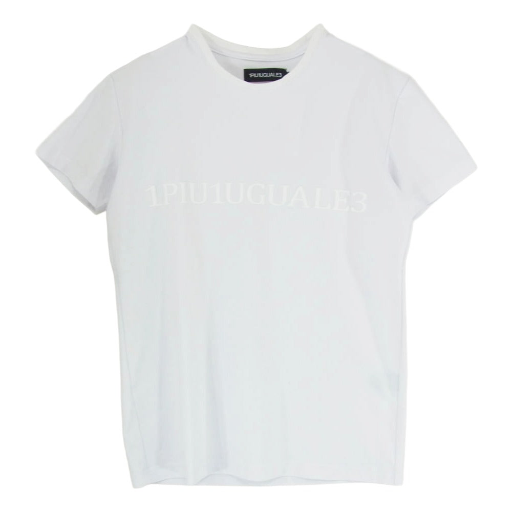1piu1uguale3 ウノピュウノウグァーレトレ ポッティング ロゴ プリント 半袖 Tシャツ TEE ショートスリーブ ホワイト系 IV【中古】