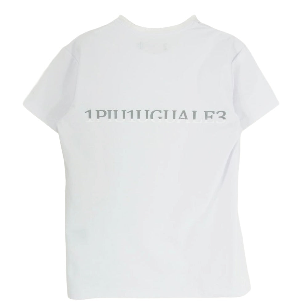 1piu1uguale3 ウノピュウノウグァーレトレ ポッティング ロゴ プリント 半袖 Tシャツ TEE ショートスリーブ ホワイト系 IV【中古】