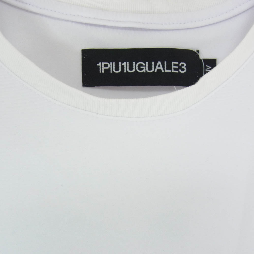 1piu1uguale3 ウノピュウノウグァーレトレ ポッティング ロゴ プリント 半袖 Tシャツ TEE ショートスリーブ ホワイト系 IV【中古】