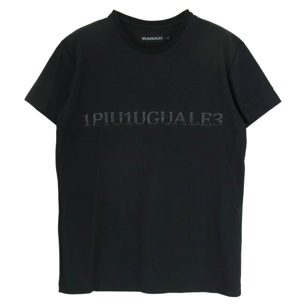 1piu1uguale3 ウノピュウノウグァーレトレ ポッティング ロゴ プリント 半袖 Tシャツ TEE ショートスリーブ ブラック系 IV【中古】