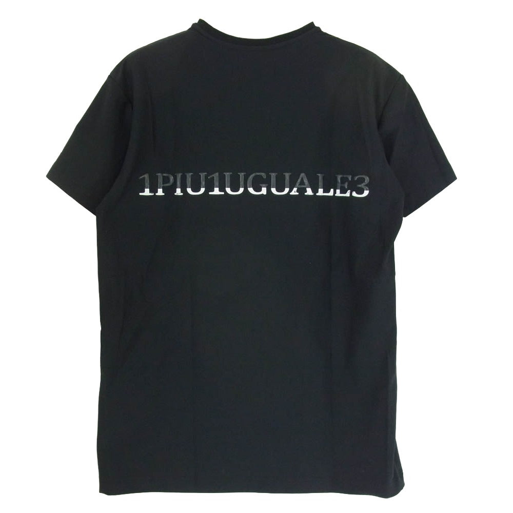 1piu1uguale3 ウノピュウノウグァーレトレ ポッティング ロゴ プリント 半袖 Tシャツ TEE ショートスリーブ ブラック系 IV【中古】
