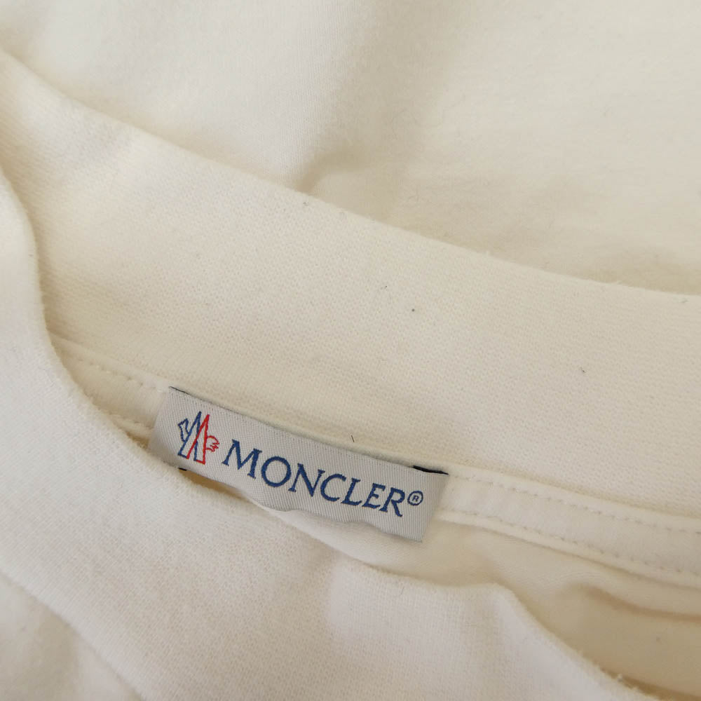 MONCLER モンクレール 23AW I20918C00050 89AA2 SS T-SHIRT ポケットロゴ 刺繍 ショルダーワッペン 半袖 Tシャツ TEE ホワイト系 XS【中古】