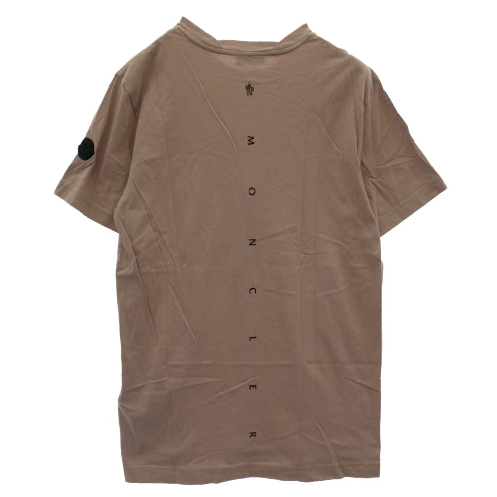 MONCLER モンクレール 24AW J20918C00002 89A17 SS T-SHIRT ラバー ロゴ ワッペン バック 縦ロゴ プリント 半袖 Tシャツ TEE ベージュ系 S【中古】