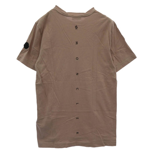 MONCLER モンクレール 24AW J20918C00002 89A17 SS T-SHIRT ラバー ロゴ ワッペン バック 縦ロゴ プリント 半袖 Tシャツ TEE ベージュ系 S【中古】