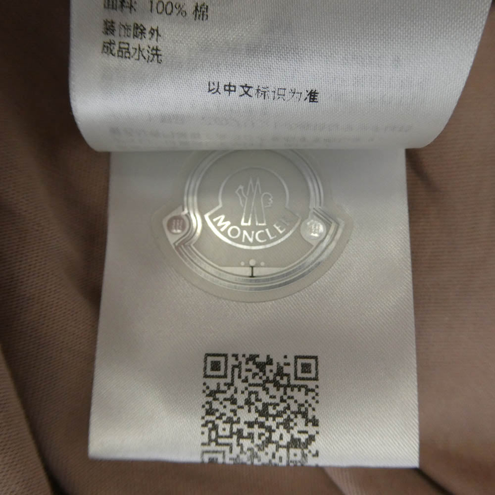 MONCLER モンクレール 24AW J20918C00002 89A17 SS T-SHIRT ラバー ロゴ ワッペン バック 縦ロゴ プリント 半袖 Tシャツ TEE ベージュ系 S【中古】