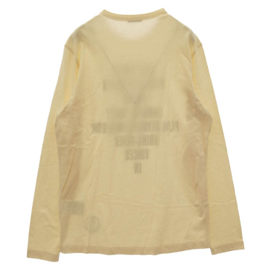 MONCLER モンクレール 21AW G20918D0001 28390T LS TSHIRT KEEP WARM PUSH メッセージ 裾 ロゴプリント クルーネック 長袖 Ｔシャツ カットソー ベージュ系 S【中古】