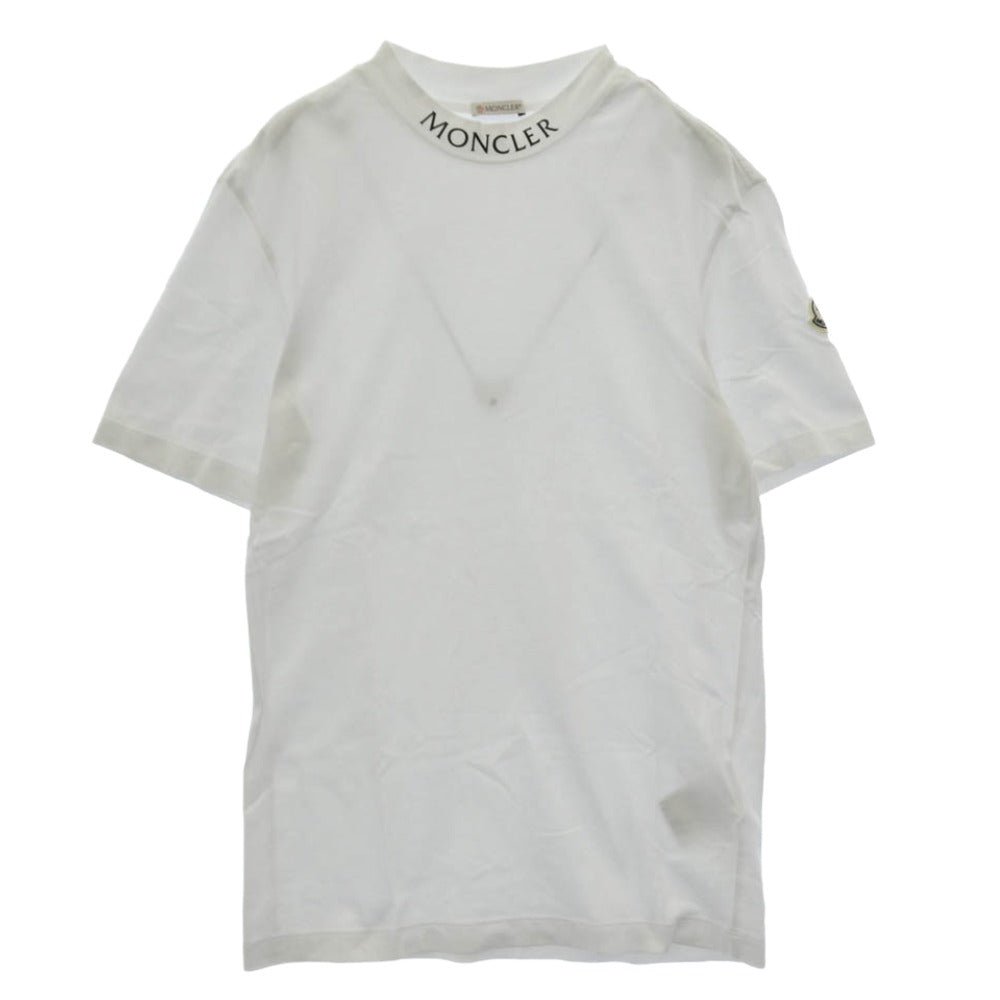 MONCLER モンクレール 21AW G20918C00025 8390T SS T-SHIRT ロゴ ワッペン ネック ロゴ プリント 半袖 Tシャツ TEE ホワイト系 XS【中古】
