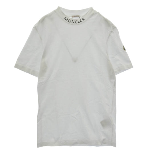 MONCLER モンクレール 21AW G20918C00025 8390T SS T-SHIRT ロゴ ワッペン ネック ロゴ プリント 半袖 Tシャツ TEE ホワイト系 XS【中古】
