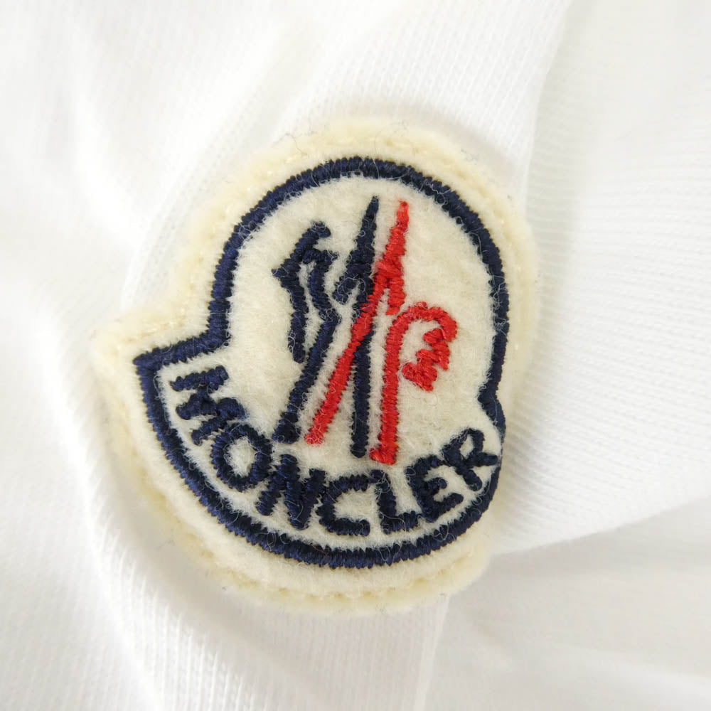 MONCLER モンクレール 21AW G20918C00025 8390T SS T-SHIRT ロゴ ワッペン ネック ロゴ プリント 半袖 Tシャツ TEE ホワイト系 XS【中古】