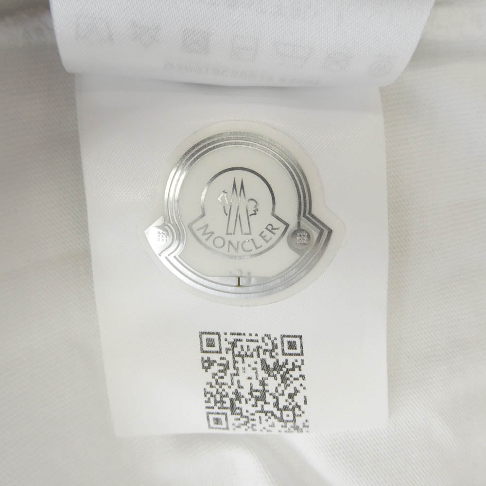 MONCLER モンクレール 21AW G20918C00025 8390T SS T-SHIRT ロゴ ワッペン ネック ロゴ プリント 半袖 Tシャツ TEE ホワイト系 XS【中古】