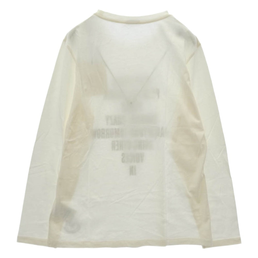 MONCLER モンクレール 21AW G20938D00002 829FB LS TSHIRT KEEP WARM PUSH メッセージ 裾 ロゴプリント クルーネック 長袖 Ｔシャツ カットソー ホワイト ホワイト系 L【中古】