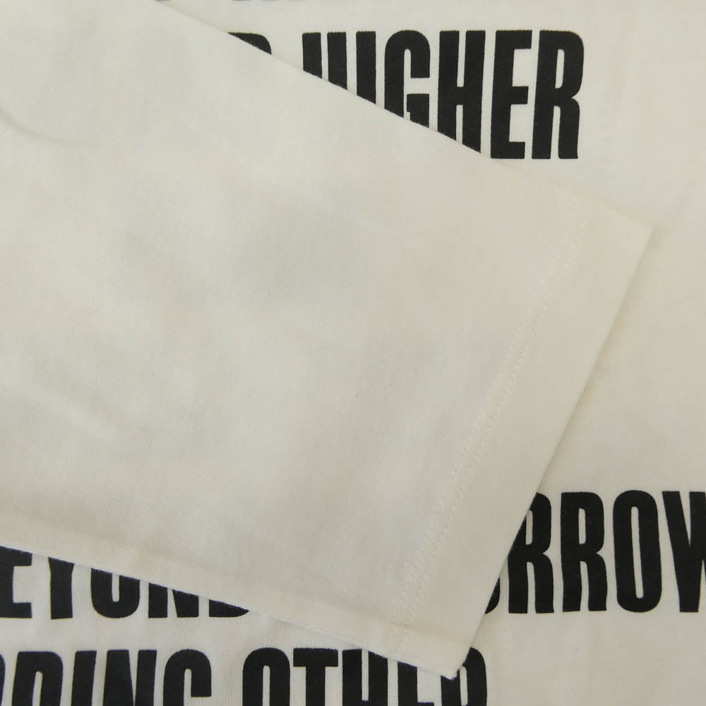 MONCLER モンクレール 21AW G20938D00002 829FB LS TSHIRT KEEP WARM PUSH メッセージ 裾 ロゴプリント クルーネック 長袖 Ｔシャツ カットソー ホワイト ホワイト系 L【中古】