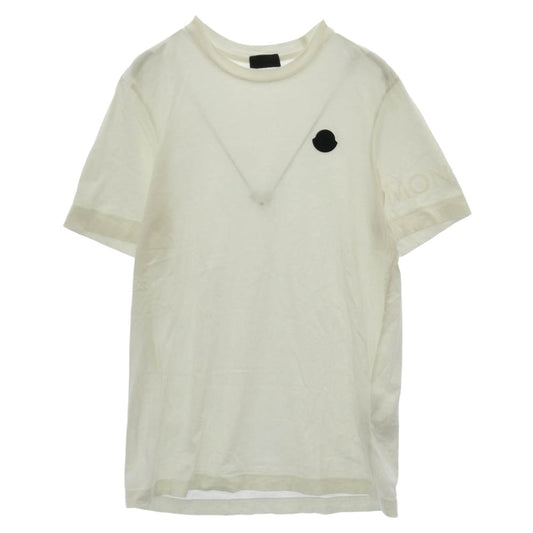 MONCLER モンクレール 25AW K20918C00039 89AYW SS T-SHIRT ラバー ロゴ ワッペン 半袖 Tシャツ TEE ホワイト系 S【中古】
