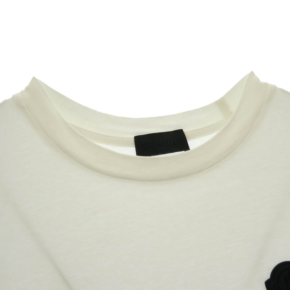 MONCLER モンクレール 25AW K20918C00039 89AYW SS T-SHIRT ラバー ロゴ ワッペン 半袖 Tシャツ TEE ホワイト系 S【中古】
