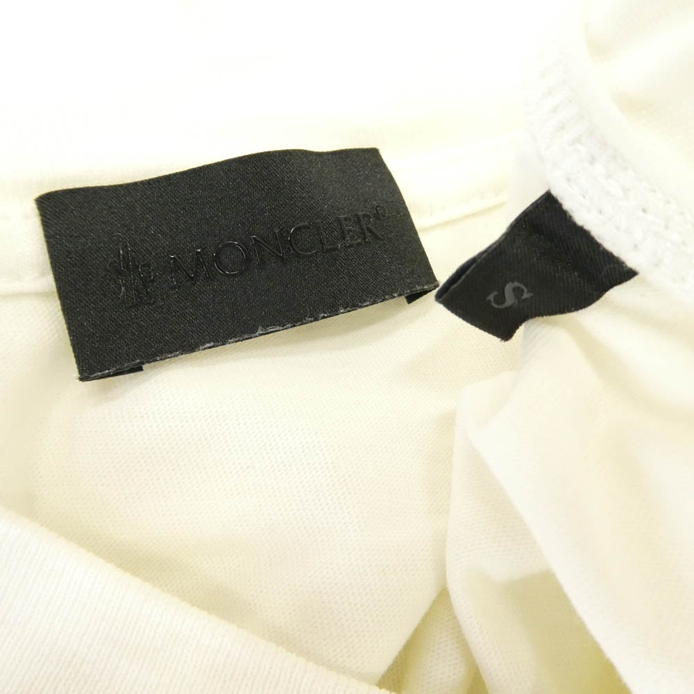 MONCLER モンクレール 25AW K20918C00039 89AYW SS T-SHIRT ラバー ロゴ ワッペン 半袖 Tシャツ TEE ホワイト系 S【中古】