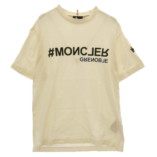 MONCLER モンクレール 23SS I10978C00005 83927 GRENOBLE グルノーブル T-SHIRT MANICA CORTA ラバー ロゴ ヘビーウェイト 半袖 Tシャツ TEE ホワイト系 S【中古】