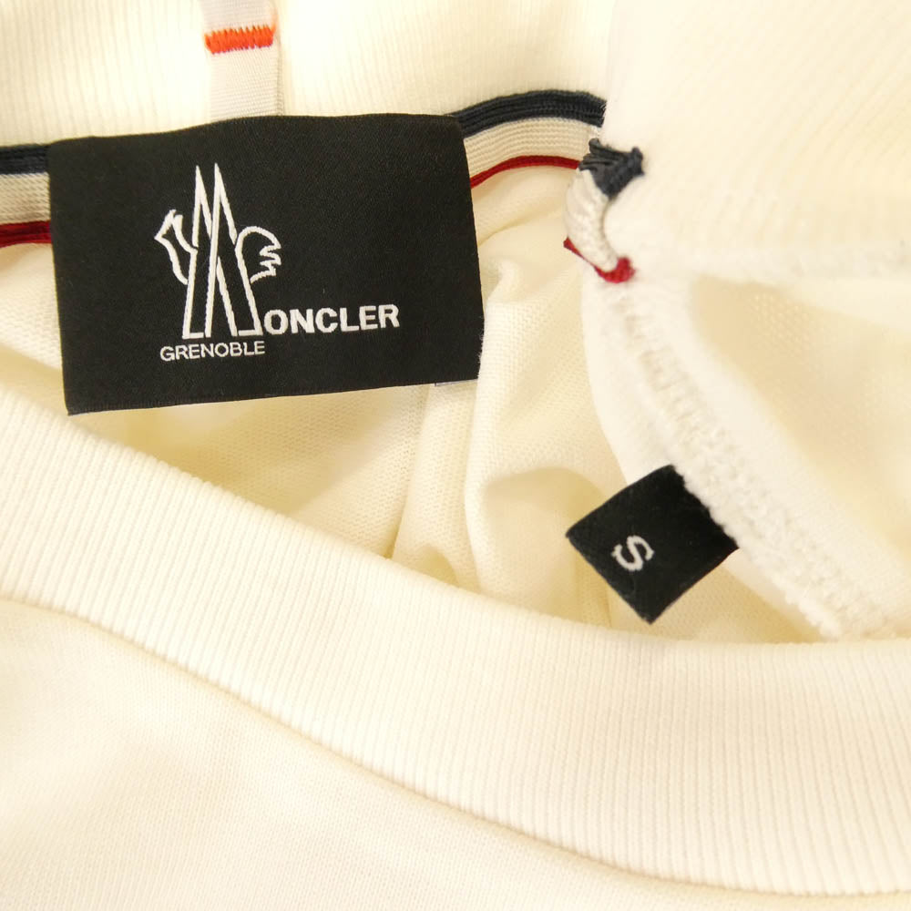 MONCLER モンクレール 23SS I10978C00005 83927 GRENOBLE グルノーブル T-SHIRT MANICA CORTA ラバー ロゴ ヘビーウェイト 半袖 Tシャツ TEE ホワイト系 S【中古】
