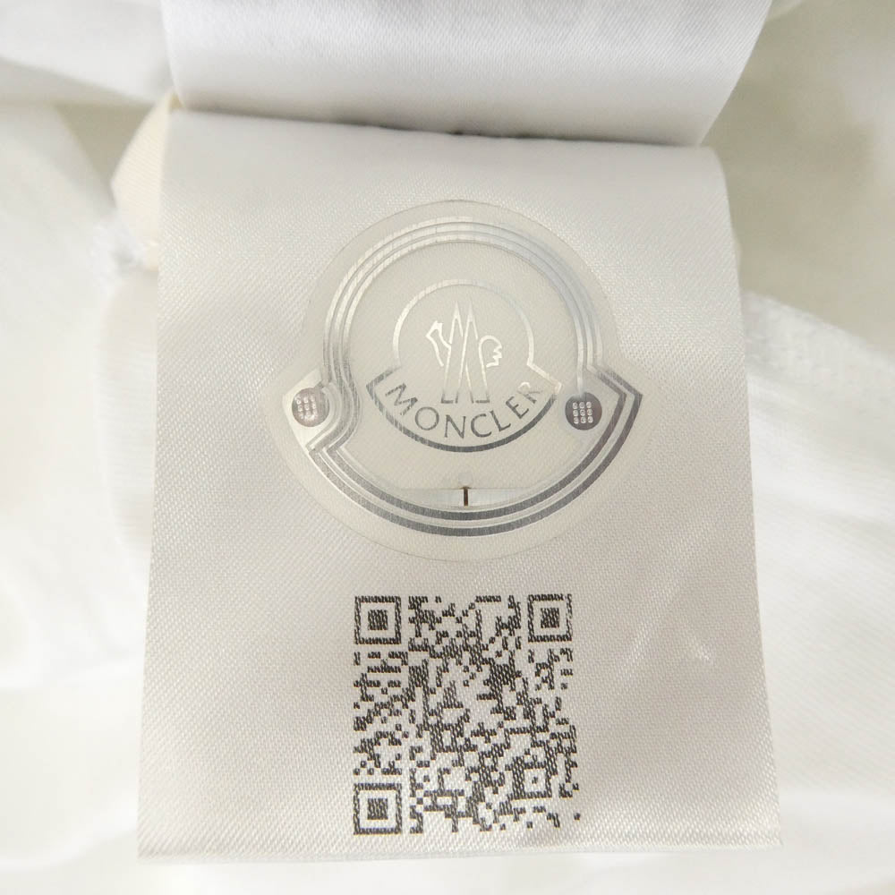 MONCLER モンクレール 24AW J20918D00019 89AJS LS TSHIRT フロントロゴプリント ショルダーワッペン クルーネック 長袖 Ｔシャツ カットソー ホワイト系 XS【中古】