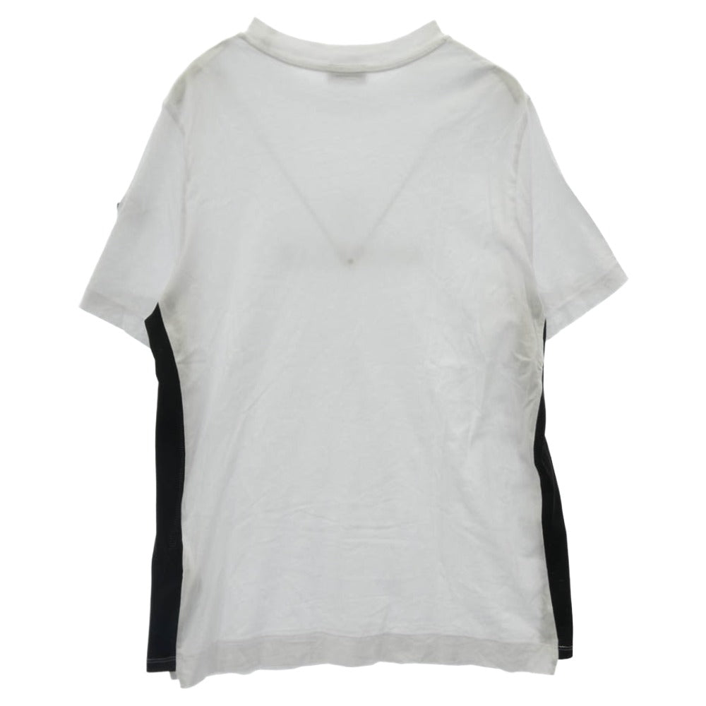 MONCLER モンクレール 25SS J10918C00060 829H8 MAGLIA MANICHE CORTE リフレクター ロゴ メッシュ 切替 ラバーロゴ ワッペン クルーネック 半袖 Ｔシャツ カットソー ホワイト系 S【中古】
