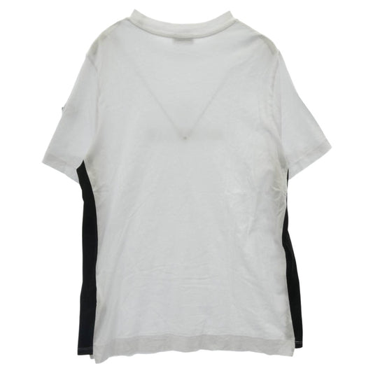 MONCLER モンクレール 25SS J10918C00060 829H8 MAGLIA MANICHE CORTE リフレクター ロゴ メッシュ 切替 ラバーロゴ ワッペン クルーネック 半袖 Ｔシャツ カットソー ホワイト系 S【中古】