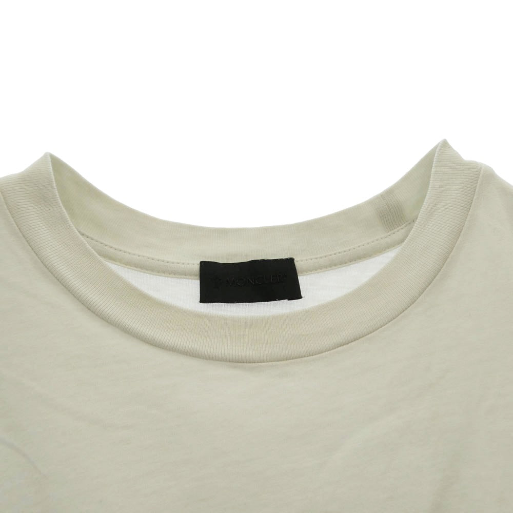 MONCLER モンクレール 24AW J20918C00015 89A17 SS T-SHIRT ラバー ロゴ ワッペン フロント 縦ロゴ プリント 半袖 Tシャツ TEE ホワイト系 S【中古】 MONCLER モンクレール 24AW J20918C00015 89A17 SS T-SHIRT ラバー