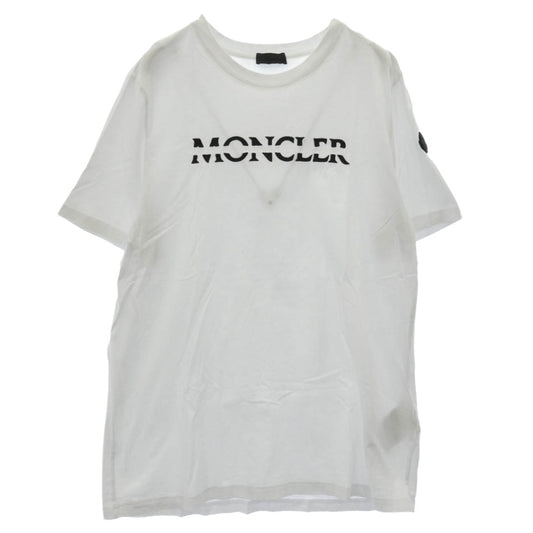 MONCLER モンクレール 22AW H20918C00008 829H8 SS T-SHIRT ラバー ロゴ ワッペン フロント 刺繍 カット ロゴ 半袖 Tシャツ TEE ホワイト系 S【中古】