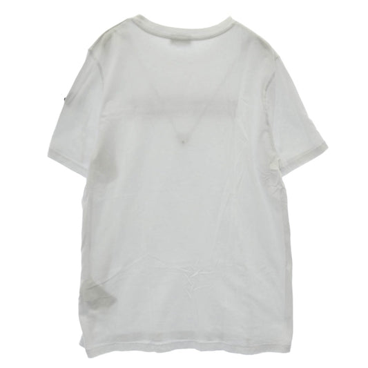 MONCLER モンクレール 22AW H20918C00008 829H8 SS T-SHIRT ラバー ロゴ ワッペン フロント 刺繍 カット ロゴ 半袖 Tシャツ TEE ホワイト系 S【中古】