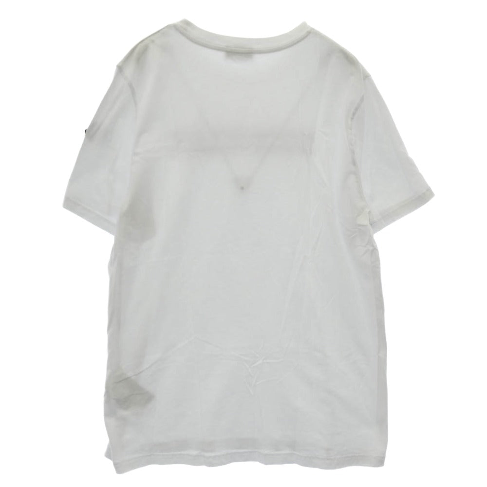 MONCLER モンクレール 22AW H20918C00008 829H8 SS T-SHIRT ラバー ロゴ ワッペン フロント 刺繍 カット ロゴ 半袖 Tシャツ TEE ホワイト系 S【中古】