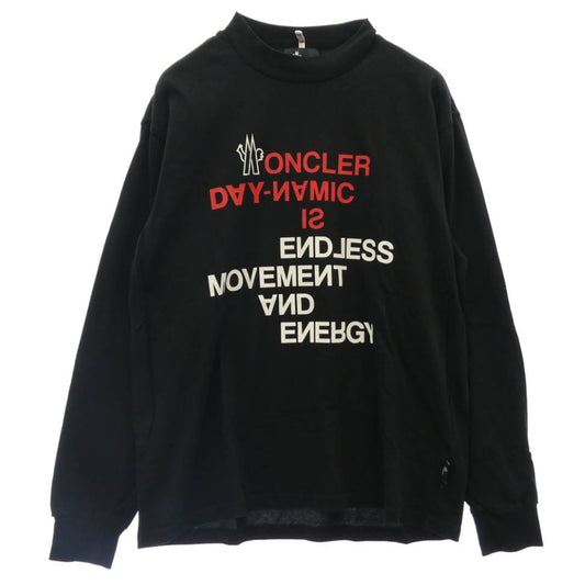 MONCLER モンクレール 22AW H20978D00002 83927 GRENOBLE グルノーブル ロングスリーブ プリント 長袖 TEE Tシャツ カットソー ブラック系 S【中古】