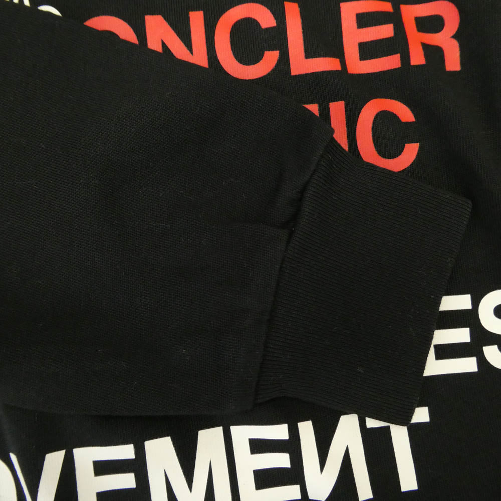 MONCLER モンクレール 22AW H20978D00002 83927 GRENOBLE グルノーブル ロングスリーブ プリント 長袖 TEE Tシャツ カットソー ブラック系 S【中古】