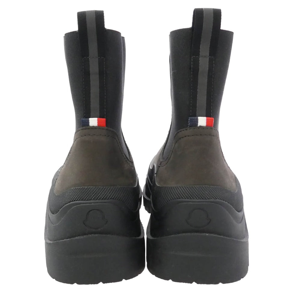 MONCLER モンクレール チェルシー ブーツ ヌバック サイドゴア ブーツ ブラック系 チャコール系 41【美品】【中古】