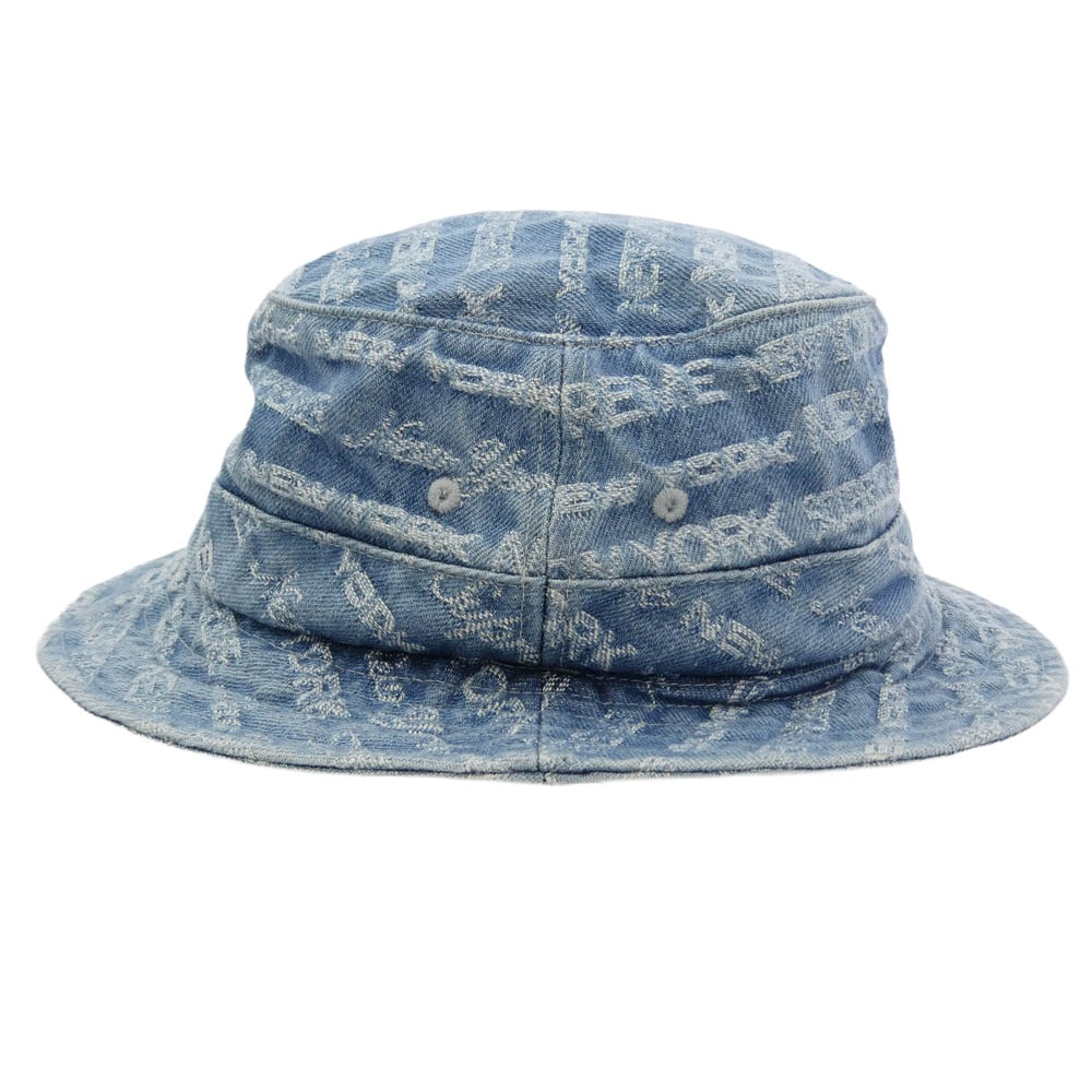 Supreme シュプリーム 22AW MultiType Jacquard Denim Crusher マルチタイプ ジャカード デニム クラッシャー ハット 帽子 ライトブルー系【中古】