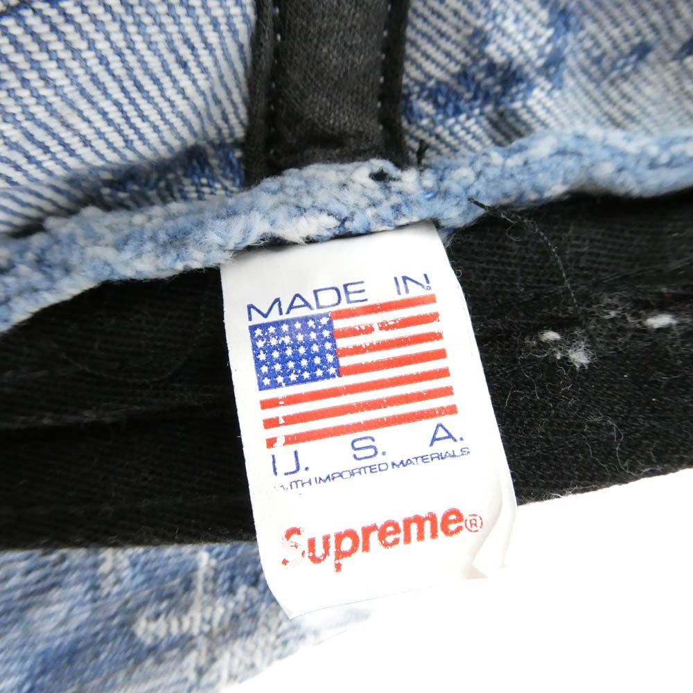 Supreme シュプリーム 22AW MultiType Jacquard Denim Crusher マルチタイプ ジャカード デニム クラッシャー ハット 帽子 ライトブルー系【中古】
