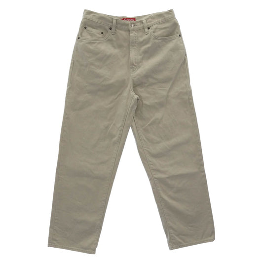 Supreme シュプリーム 24AW Baggy Jean ロゴ刺繍 バギージーンズ デニム パンツ W30 オフホワイト系 30【中古】