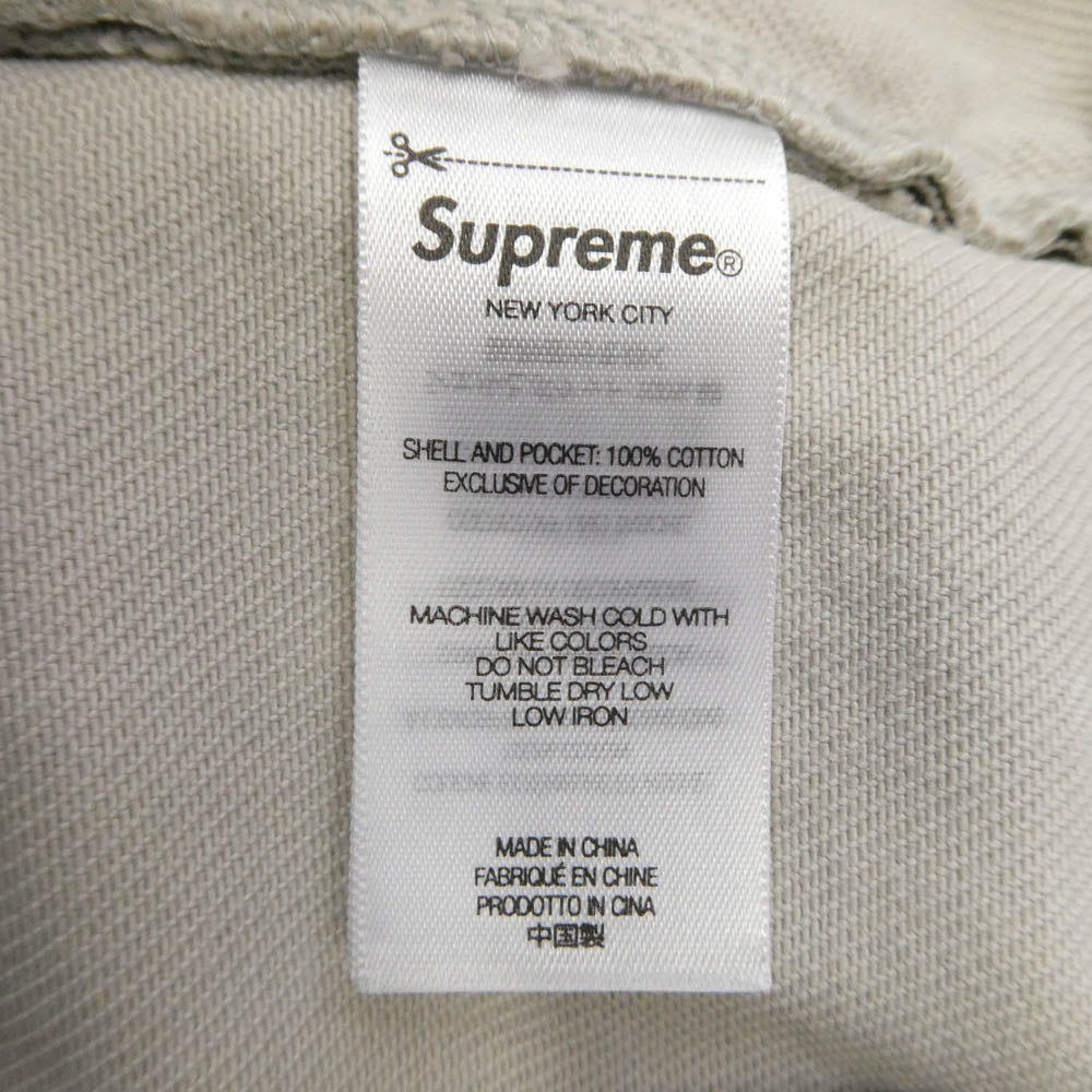 Supreme シュプリーム 24AW Baggy Jean ロゴ刺繍 バギージーンズ デニム パンツ W30 オフホワイト系 30【中古】