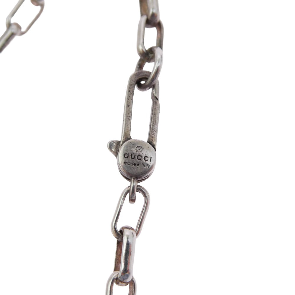 GUCCI グッチ インターロッキング GGロゴ ペンダント チェーン ネックレス シルバー系【中古】