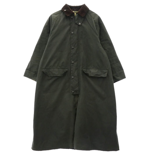 Barbour バブアー 21AW 2102028 WOMENS BURGHLEY ウィメンズ バーレー 3ワラント オイルド ロング コート ジャケット モスグリーン系 カーキ系 UK10【中古】